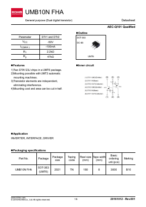 UMB10NFHA Datasheet PDF ROHM Semiconductor