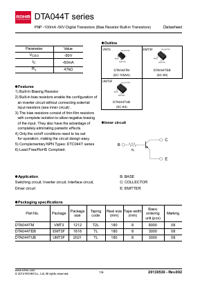 DTA044TEB Datasheet PDF ROHM Semiconductor