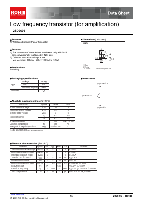 2SD2696 Datasheet PDF ROHM Semiconductor