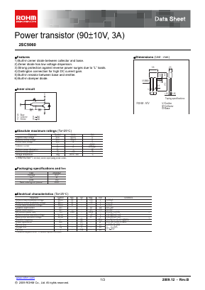 2SC5060 Datasheet PDF ROHM Semiconductor