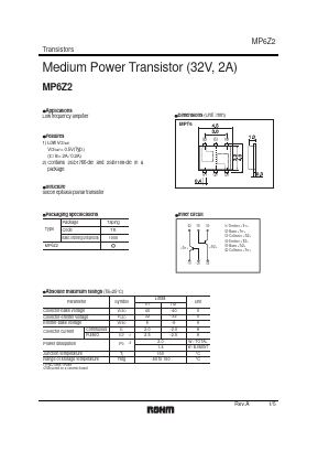MP6Z2 Datasheet PDF ROHM Semiconductor