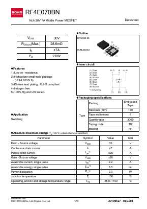 RF4E070BN Datasheet PDF ROHM Semiconductor