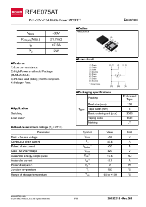 RF4E075AT Datasheet PDF ROHM Semiconductor