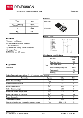  Datasheet PDF ROHM Semiconductor