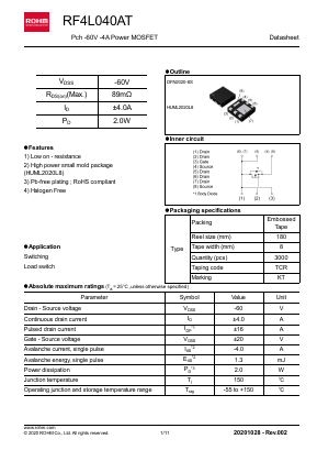 RF4L040AT Datasheet PDF ROHM Semiconductor