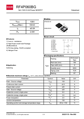 RF4P060BG Datasheet PDF ROHM Semiconductor