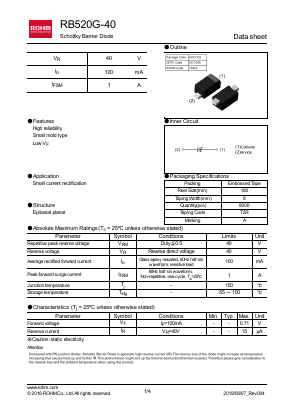 RB520G-40 Datasheet PDF ROHM Semiconductor