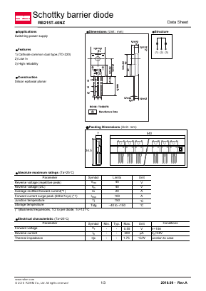RB215T-40NZ Datasheet PDF ROHM Semiconductor