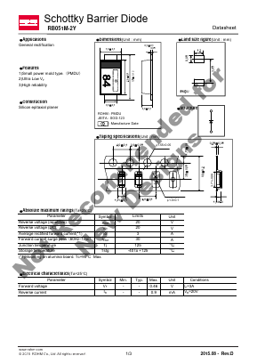 RB051M-2Y Datasheet PDF ROHM Semiconductor