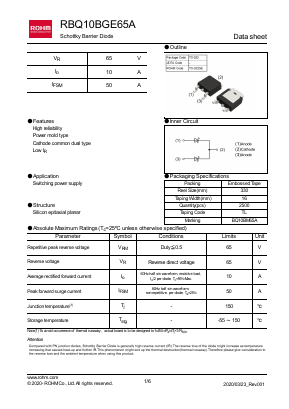 RBQ10BGE65A Datasheet PDF ROHM Semiconductor