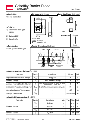 RB051MM-2Y Datasheet PDF ROHM Semiconductor