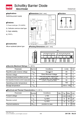 RBQ10T65ANZ Datasheet PDF ROHM Semiconductor