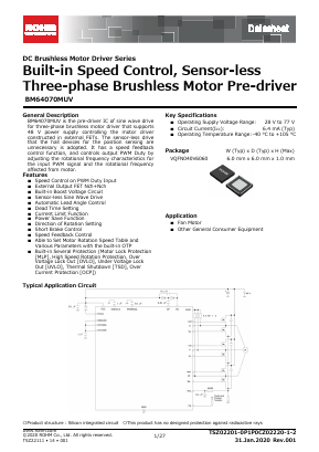 BM64070MUV Datasheet PDF ROHM Semiconductor