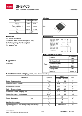 SH8MC5 Datasheet PDF ROHM Semiconductor