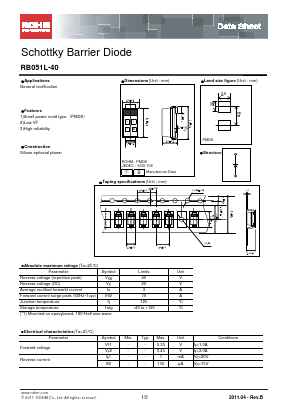 RB051L-40 Datasheet PDF ROHM Semiconductor