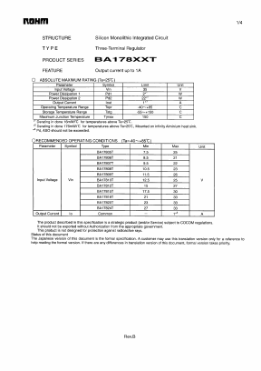 BA17807T Datasheet PDF ROHM Semiconductor