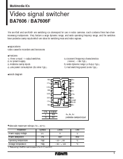 BA7606F Datasheet PDF ROHM Semiconductor