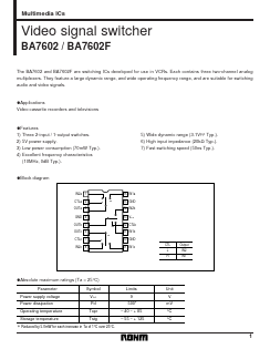 BA7602 Datasheet PDF ROHM Semiconductor