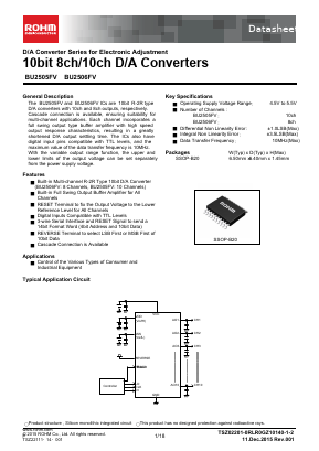 BU2505FV Datasheet PDF ROHM Semiconductor
