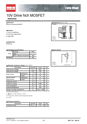 R8002ANX Datasheet PDF ROHM Semiconductor