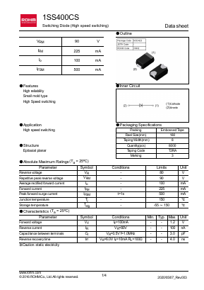 1SS400CST2RA Datasheet PDF ROHM Semiconductor
