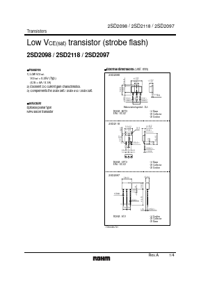 2SD2098 Datasheet PDF ROHM Semiconductor