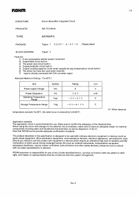 BA7660FS Datasheet PDF ROHM Semiconductor