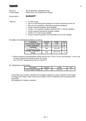 BA5826FP-E2 Datasheet PDF ROHM Semiconductor