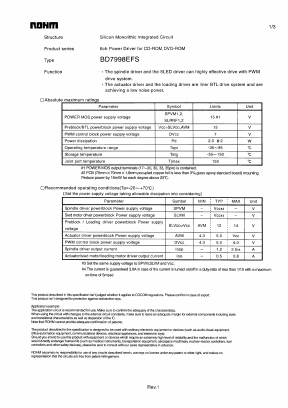 BD7998EFS Datasheet PDF ROHM Semiconductor