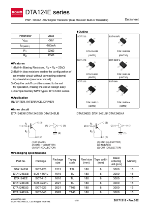 DTA124EKA Datasheet PDF ROHM Semiconductor