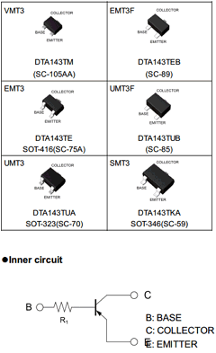 DTA143TM Datasheet PDF ROHM Semiconductor