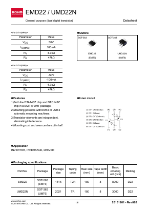 EMD22 Datasheet PDF ROHM Semiconductor