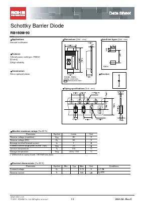 RB160M-90TR Datasheet PDF ROHM Semiconductor