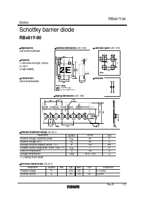 RB481Y-90 Datasheet PDF ROHM Semiconductor