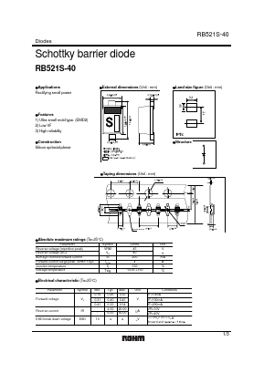 RB521S-40 Datasheet PDF ROHM Semiconductor