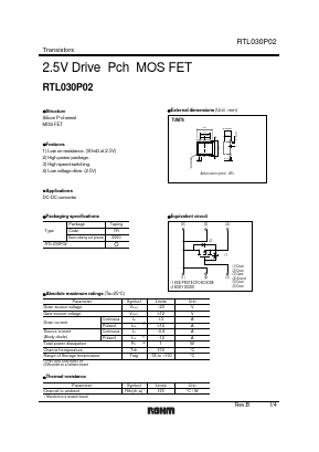 RTL030P02 Datasheet PDF ROHM Semiconductor