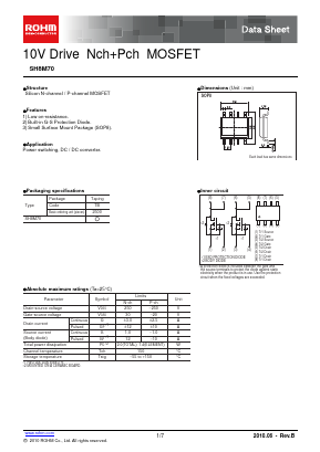 SH8M70 Datasheet PDF ROHM Semiconductor