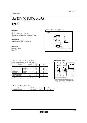 SP8K1 Datasheet PDF ROHM Semiconductor