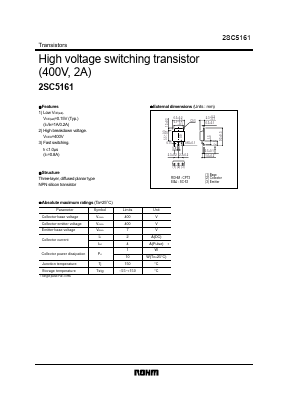 2SC5161TL Datasheet PDF ROHM Semiconductor