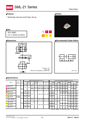 SML-212VT Datasheet PDF ROHM Semiconductor