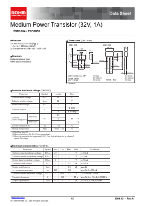 2SD1858 Datasheet PDF ROHM Semiconductor