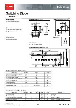 DAN222MT2L Datasheet PDF ROHM Semiconductor