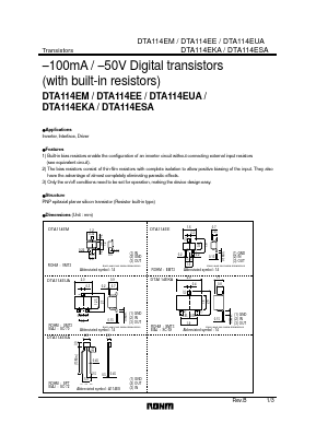 DTA114EE Datasheet PDF ROHM Semiconductor