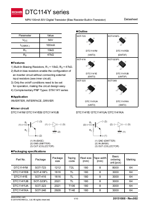 DTC114YEB Datasheet PDF ROHM Semiconductor