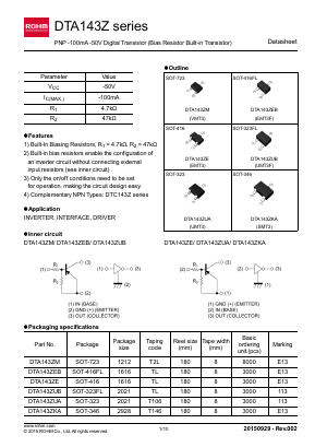 DTA143ZE Datasheet PDF ROHM Semiconductor