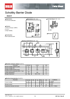 RB451F Datasheet PDF ROHM Semiconductor