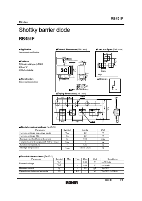 RB451F Datasheet PDF ROHM Semiconductor