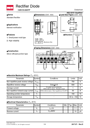 1SR154-600TF Datasheet PDF ROHM Semiconductor