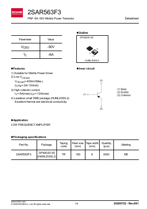 2SAR563F3 Datasheet PDF ROHM Semiconductor