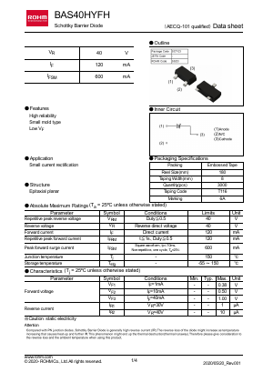 BAS40HYFH Datasheet PDF ROHM Semiconductor